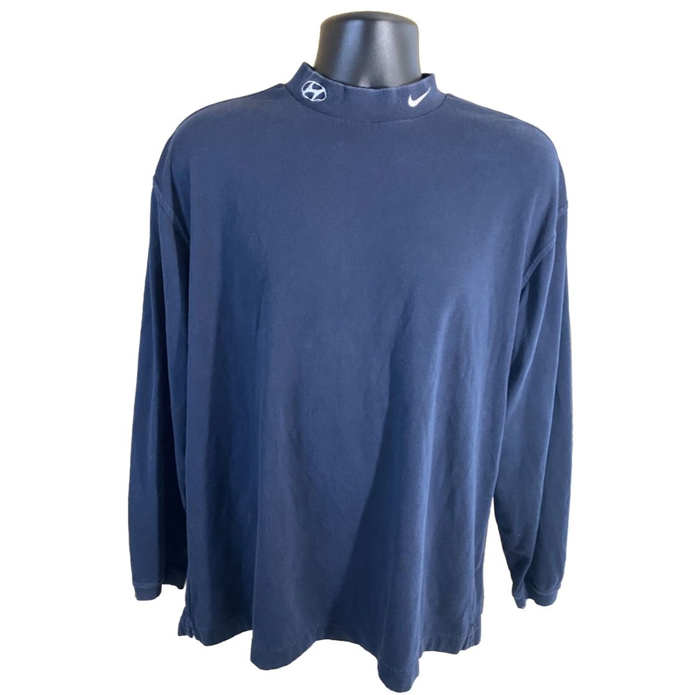 Nike Golf Dri Fit Black Long sleeve mock Neck T Shirt Nike/Honda Logo  Size XL